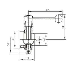 Дисковий кран AWH асептичний DIN 11864/1 G-S