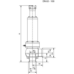 Запобіжний клапан Clamp-Clamp DIN 32676 з підйомним пристроєм AWH