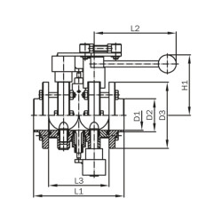 Лекажний дисковий клапан міжфланцевий Inch (Leakage Butterfly Valve) AWH