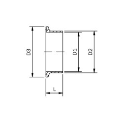 Патрубок Clamp 2CS, короткий, дюймові розміри AWH