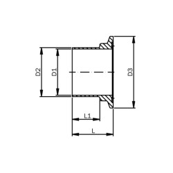 Патрубок Clamp KB DIN 11864-3, серія труб A AWH