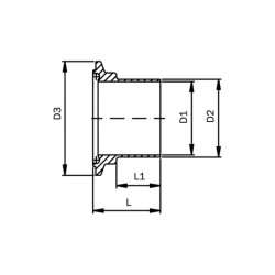 Патрубок Clamp KN DIN 11864-3, серія труб B AWH
