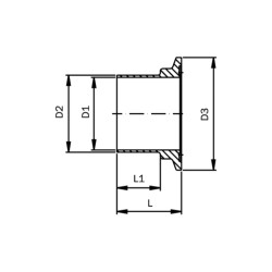 Патрубок Clamp KB DIN 11864-3, серія труб B AWH