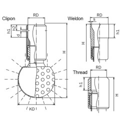 Миюча головка обертова TANKO RB40, 270° вгору AWH
