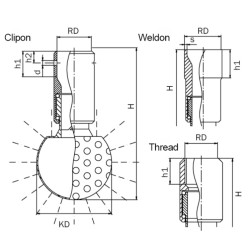 Миюча головка обертова TANKO RB64, 360° AWH