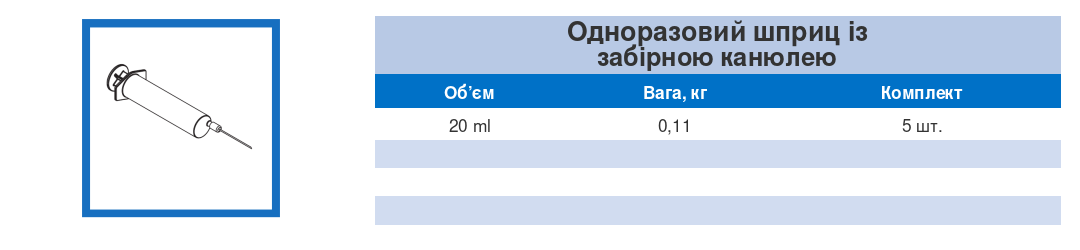 Одноразовий шприц із забірною канюлею AWH
